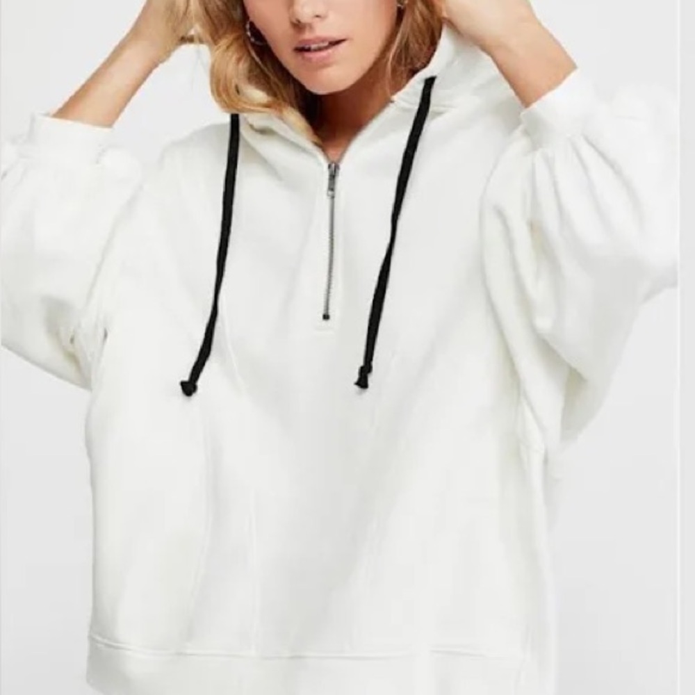3396 Free People High Road Pullover Sweatshirt Dolman Sleeve Ivory Size Small - Picture 12 of 12